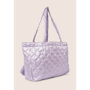 Borsa imbottita con trousse e logo ricamato