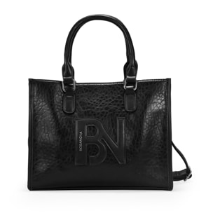 Bolso de mano negro con logo