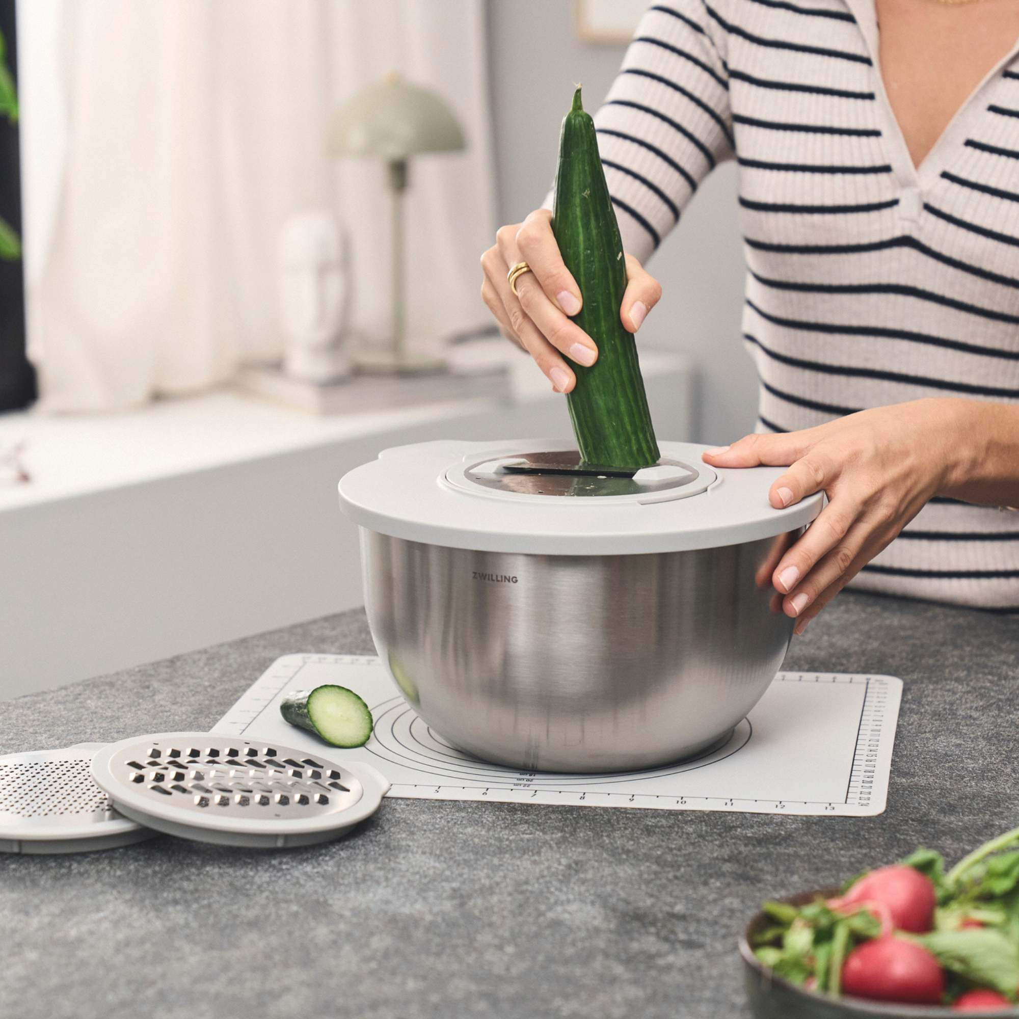 Bol sous vide L / 24 cm, Acier inoxydable, Argent