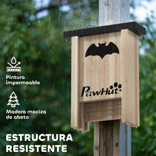 Pack de 3 Casas para Murciélagos de Madera Maciza, Cajas para Murciélagos, Resistente a la Intemperie, para Exterior, Jardín, Huerto o Granja, con Plataforma de Aterrizaje, Fácil de Colgar