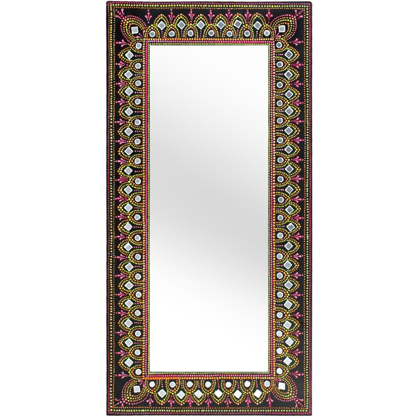 Espejo de Mdf, Trasera en Mdf 46 Cm Estilo Étnico Decorativo