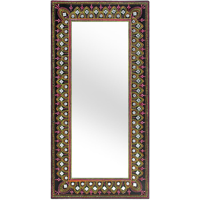 Espejo de Mdf, Trasera en Mdf 46 Cm Estilo Étnico Decorativo