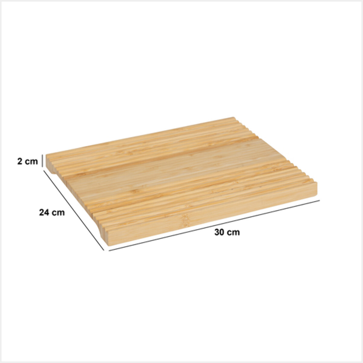 Planche à découper avec rainures en bambou 30x24cm