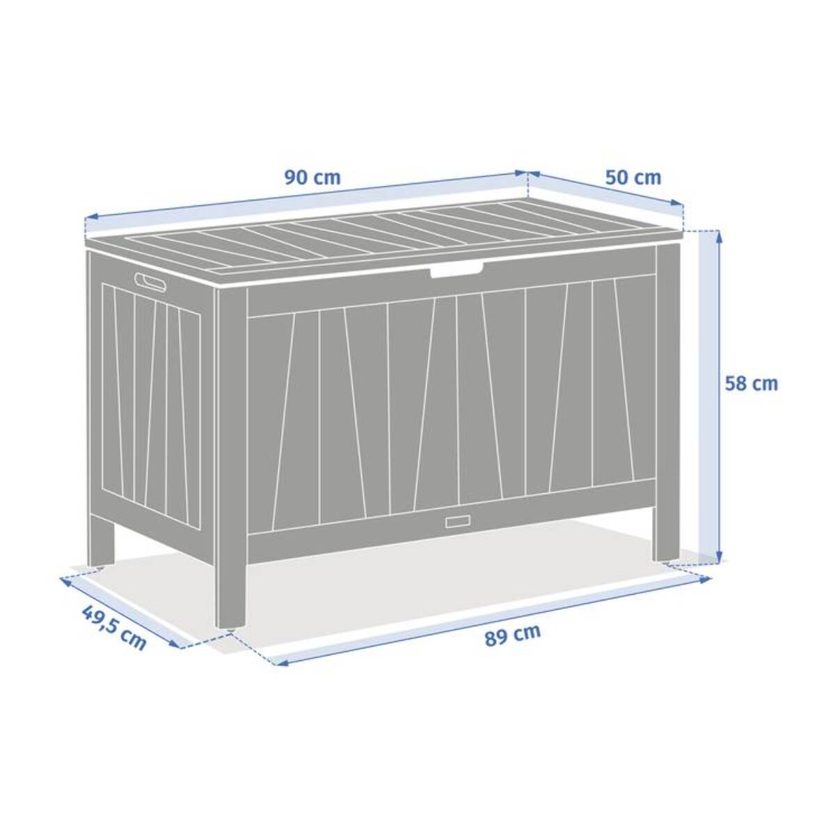 Coffre de rangement 165L Lodgia beige acacia
