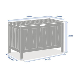 Coffre de rangement 165L Lodgia beige acacia
