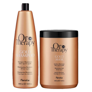 FANOLA Kit Oro Therapy Gold Shampoo 1000ml + Maschera 1000ml