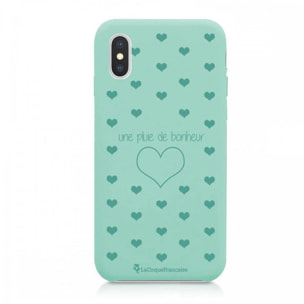 Coque iPhone X/Xs Silicone Liquide Douce vert pâle Pluie de Bonheur Vert d'eau La Coque Francaise.