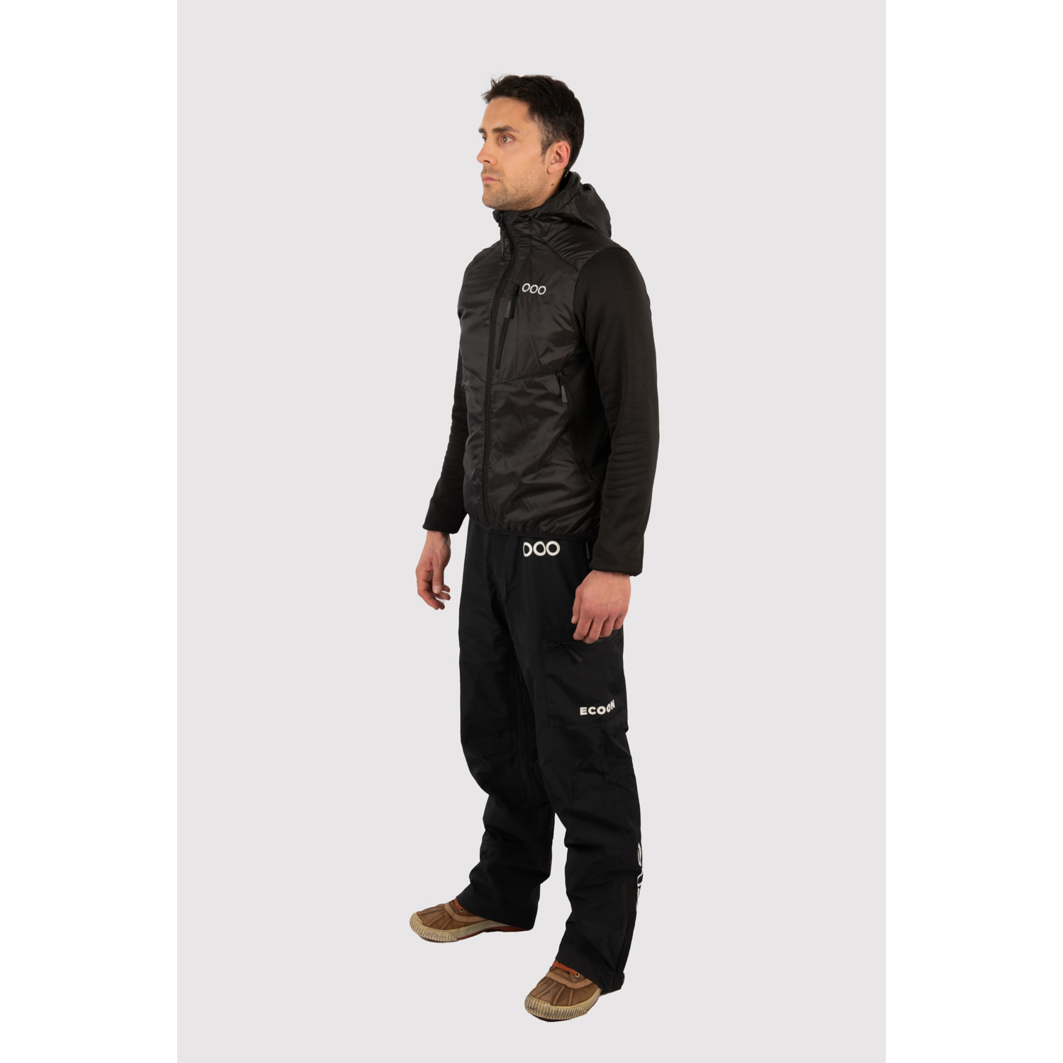Chaqueta ECOActive Hybrid Insulated Jacket with cap marca ECOON - Negro