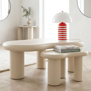 Lot de 2 tables basses organiques gigognes - WAVE
