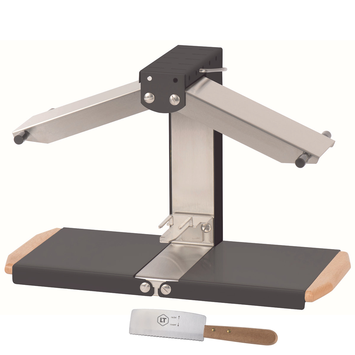 Appareil à raclette - Brézière® PREMIUM - Noir - Poignées bois - Couteau inclus