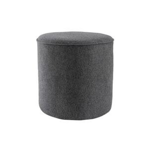 Pouf rond en tissu gris anthracite D40 cm COQ