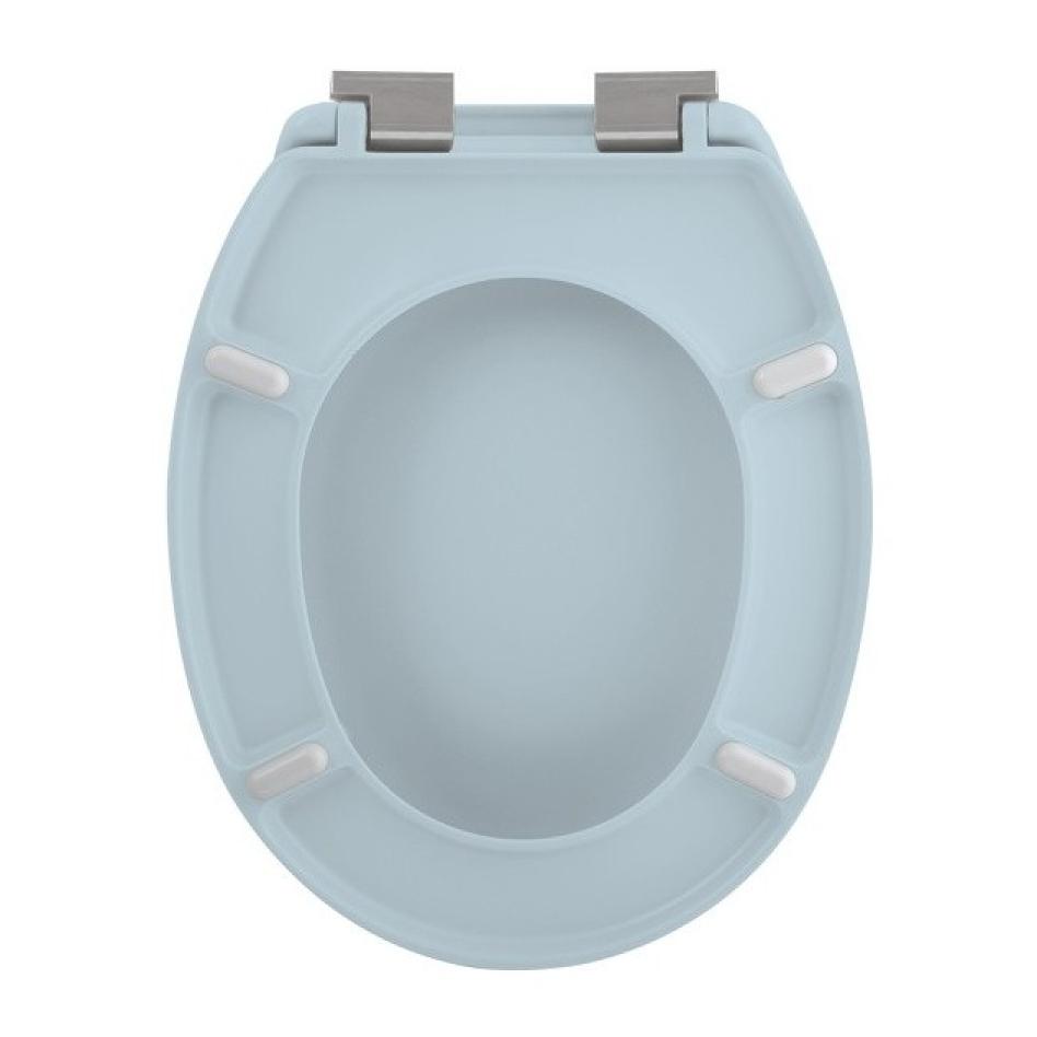 Abattant wc Thermo dur avec frein de chute NEELA Bleu Glacé mat - Charnières ABS Chromé Spirella