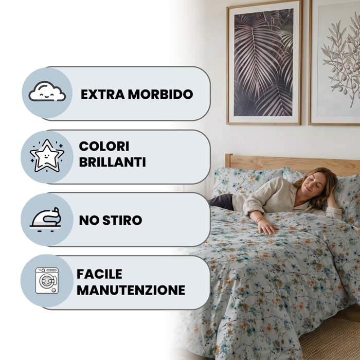 PARURE COPRIPIUMINO MATRIMONIALE KARMA - 100% Microfibra