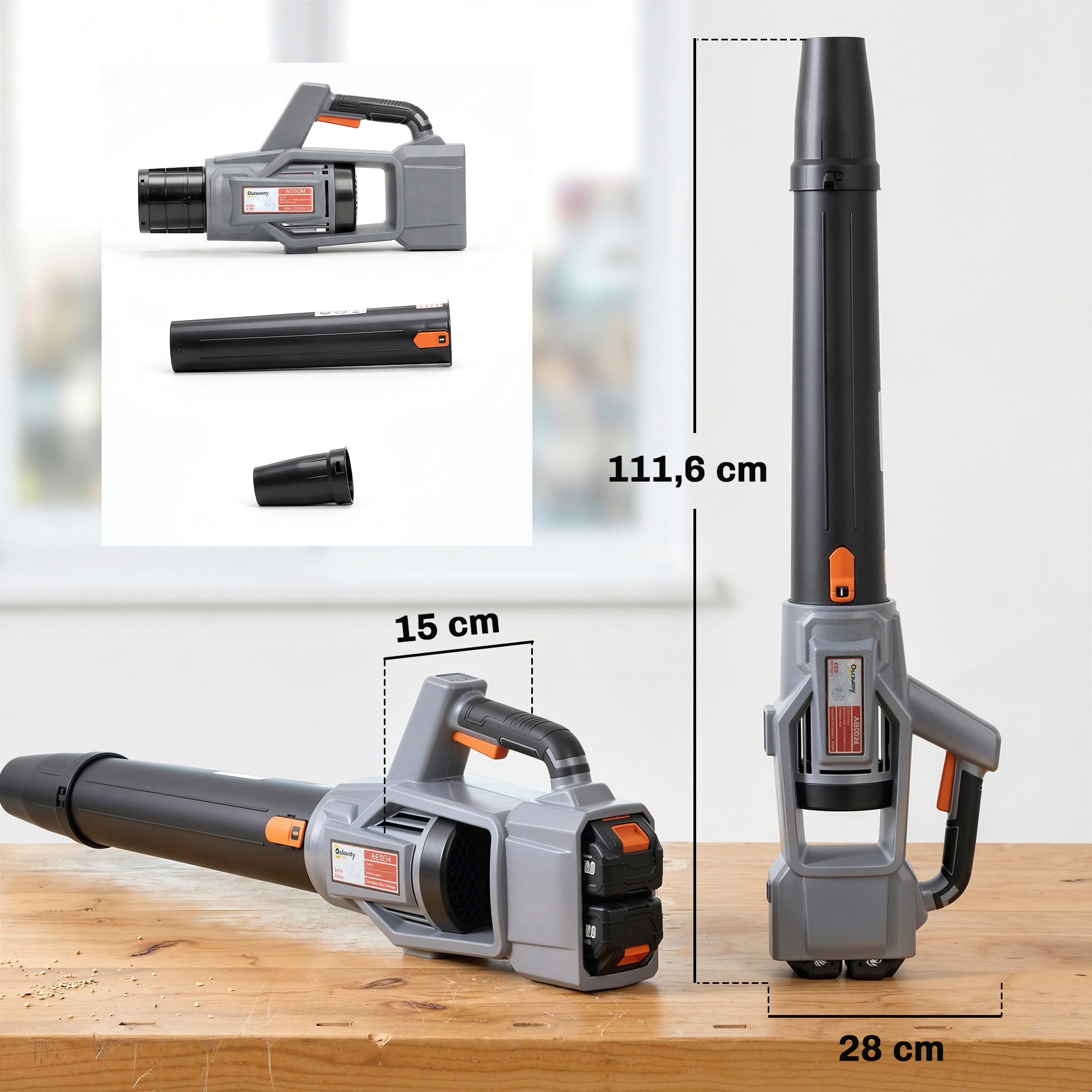 Soplador de Hojas sin Cable 36V (2x18V) con 2 Baterías 4.0Ah y Cargador, Motor Sin Escobillas 1000W, Modo Turbo, 3 Velocidades, Soplador Eléctrico Ligero para Jardín, Hojas, Polvo y Nieve