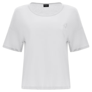 T-shirt in jersey leggero con patch fenicottero in tono