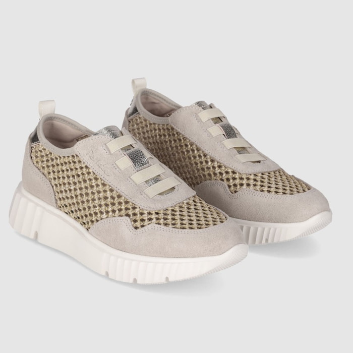 Zapatos de Piel - Beig - Tacón: Bajo