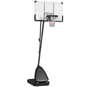 Canasta de Baloncesto para Exterior, Altura Ajustable de 16 Niveles, 150-305 cm, Canasta de Baloncesto Portátil con Ruedas, Base Rellenable y Sistema de Retorno, para Adultos y Adolescentes
