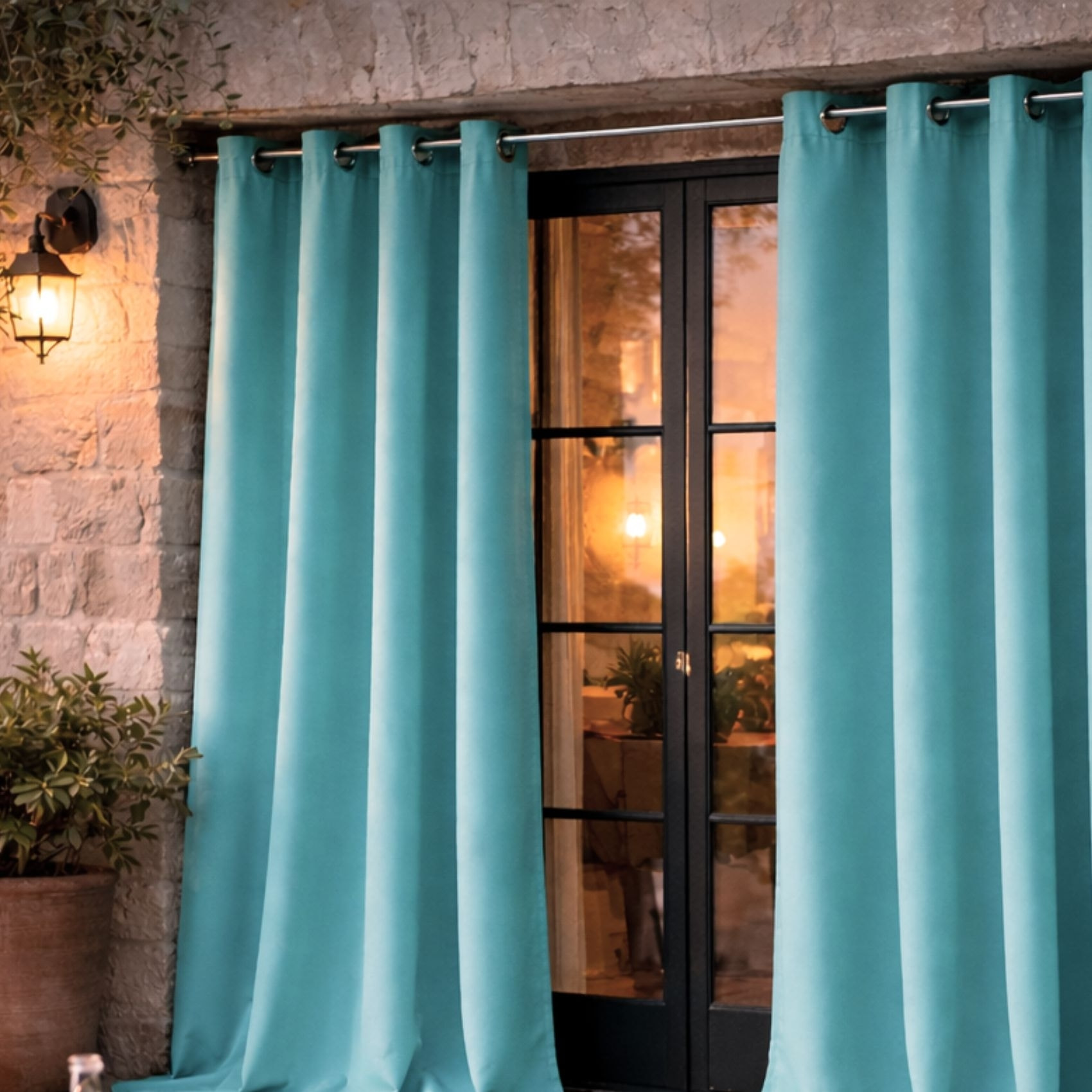 Rideau d'extérieur en tissu déperlant - Vert menthe