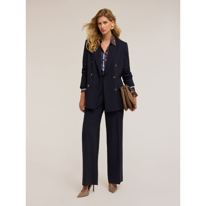 Motivi - Chaqueta larga cruzada - Azul