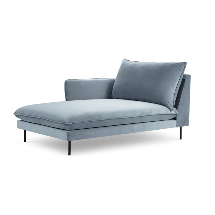 Méridienne gauche "Vienna" en velours bleu