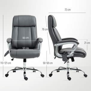 Silla de Oficina con Masaje de 6 Puntos Silla de Escritorio Giratoria con Función de Calefacción Altura Ajustable y Función de Basculante Mando a Distancia para Estudio Gris Oscuro