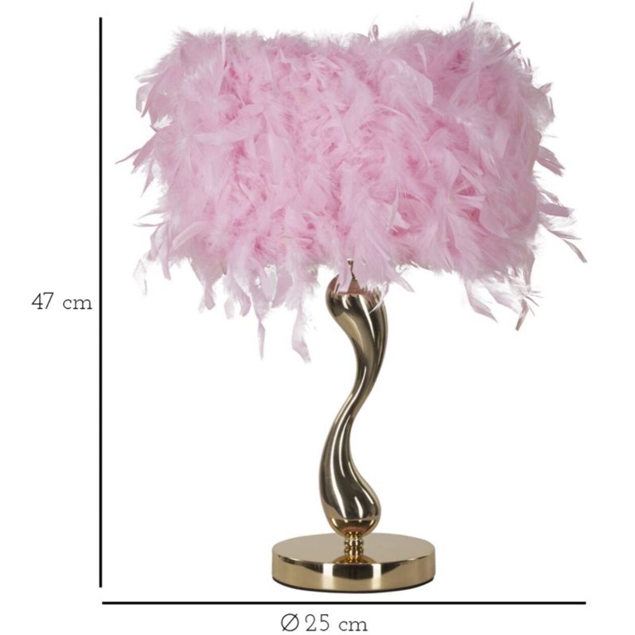 LAMPADA DA TAVOLO CART ROSA CM Ø 25X47