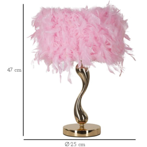 LAMPADA DA TAVOLO CART ROSA CM Ø 25X47