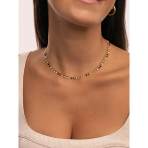 Collar Swing Dots Colors Enamel Acero Baño Oro