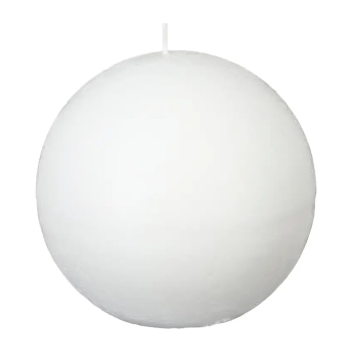 Bougie boule rustique "Olia" blanc 445g
