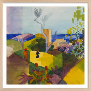 Poster Paysage au bord de mer - August Macke Affiche + cadre en bois - Chêne