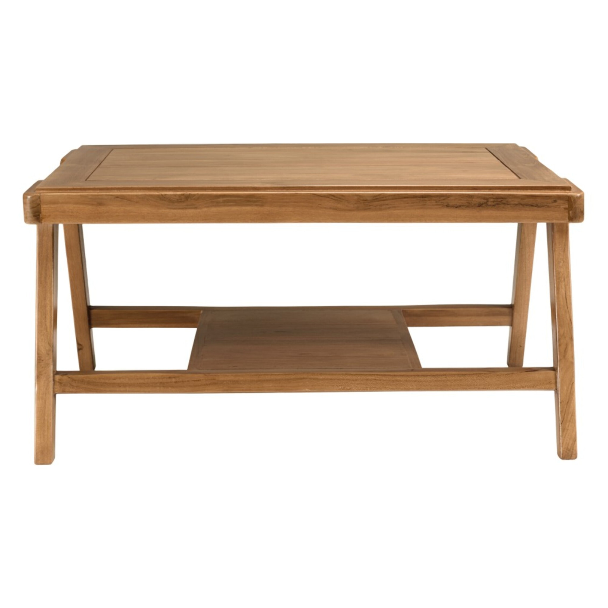 WILL - Table basse FLORES rectangulaire double plateau en teck