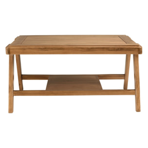 WILL - Table basse FLORES rectangulaire double plateau en teck