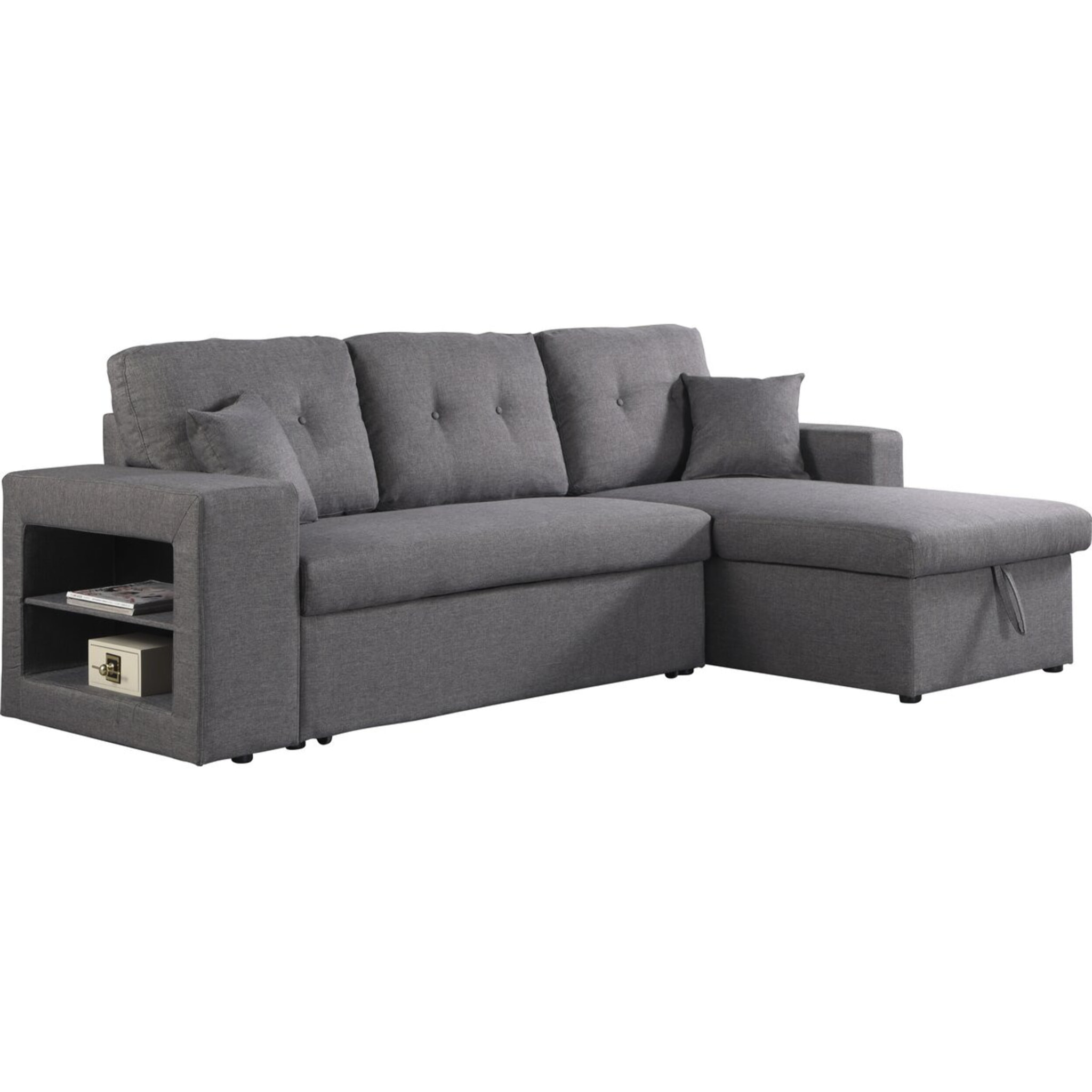 Canapé d'angle convertible/réversible "Axel" - 3 places - Gris