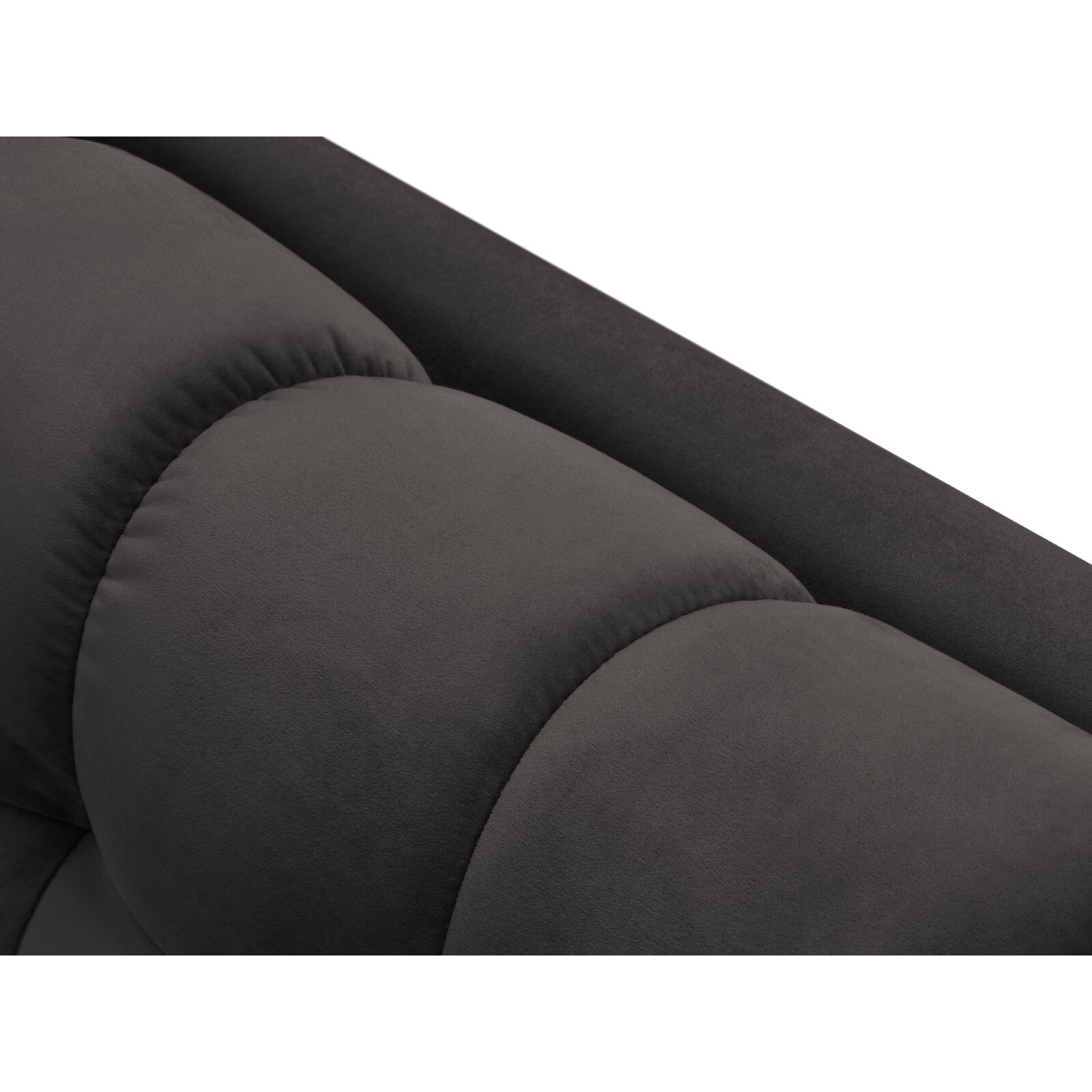 Méridienne gauche "Bali" en velours gris foncé