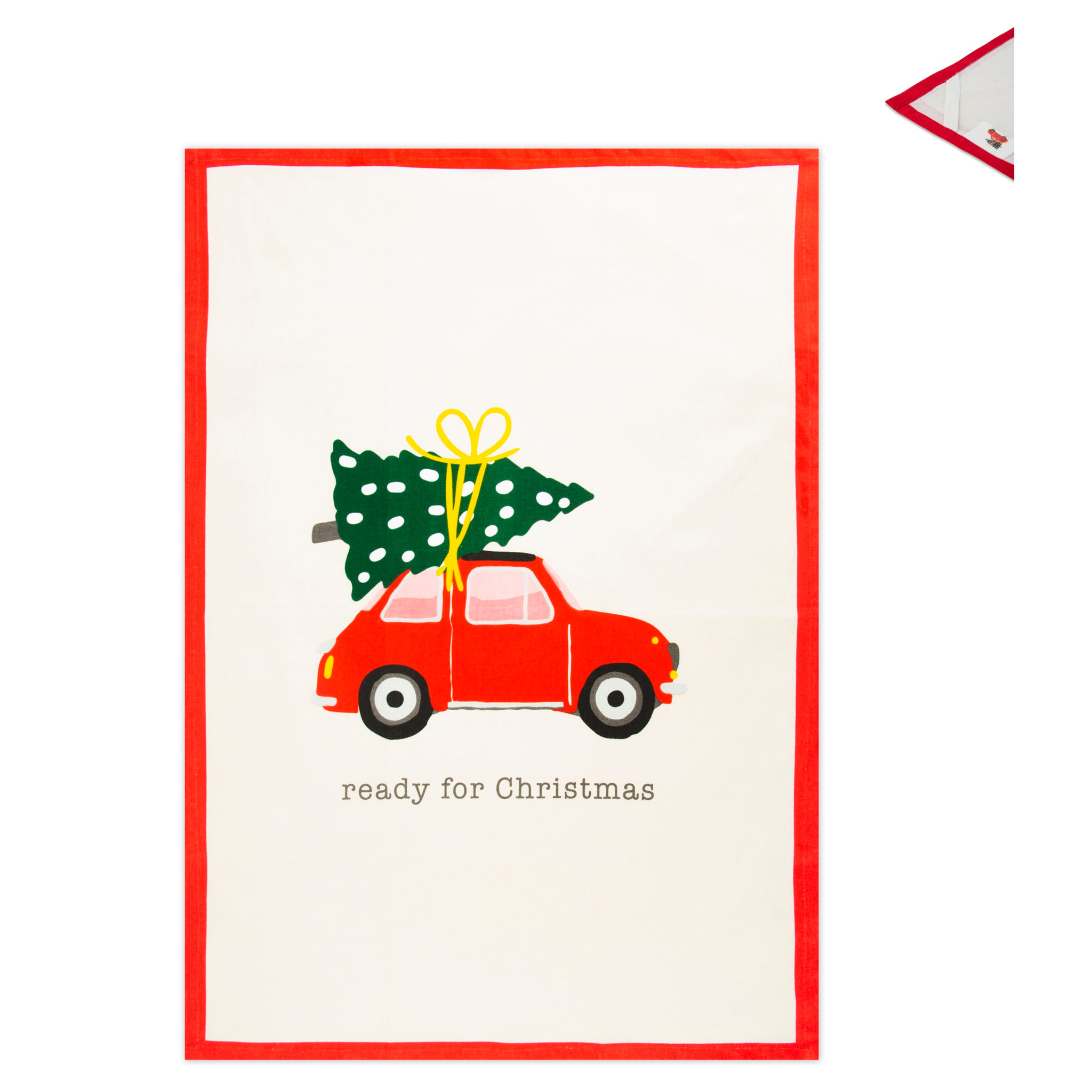 Set canovaccio con presina Excelsa – Ready For Christmas, Cotone Bianco