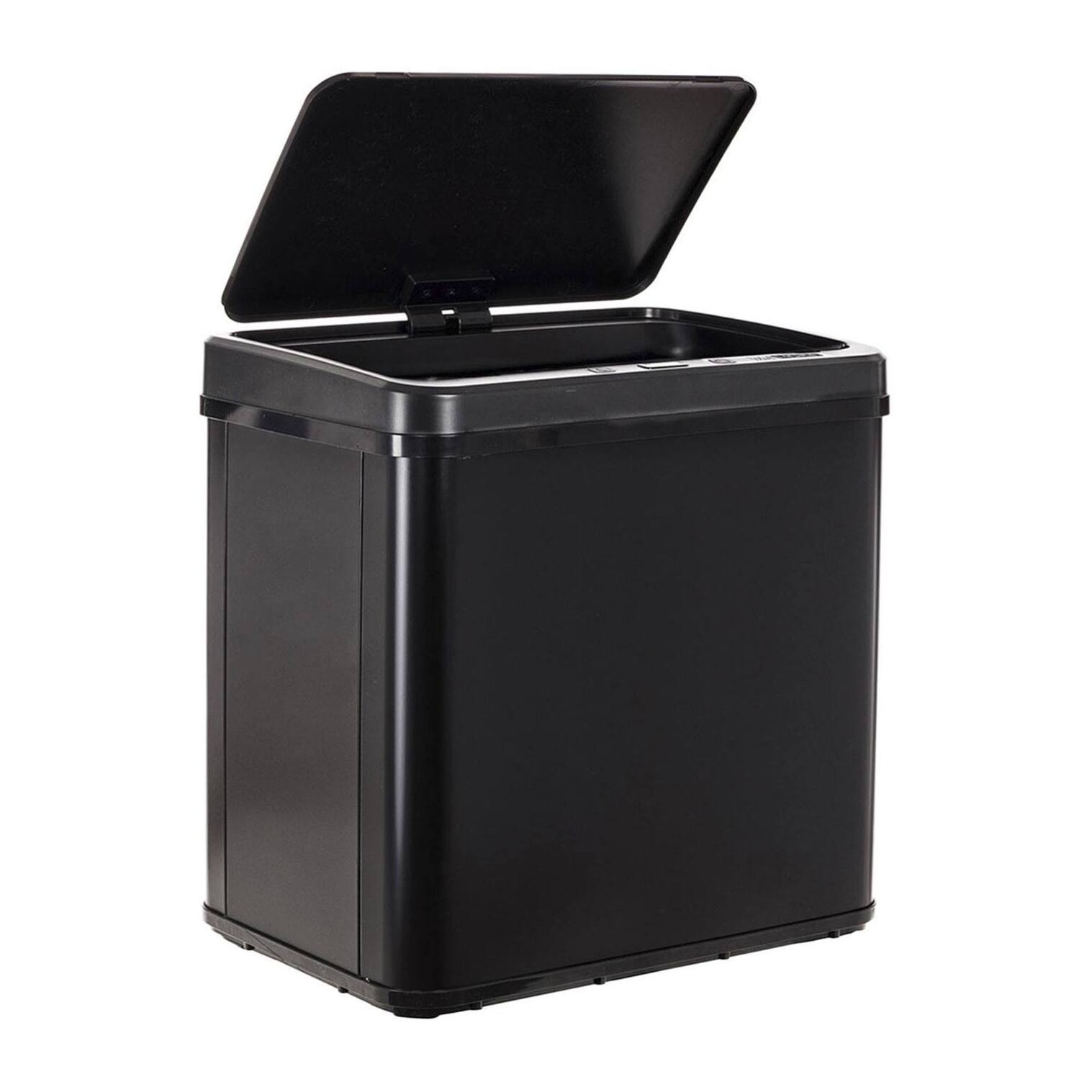 Well home - cubo de basura inteligente sin patas con apertura automática y contacto manual 30l, 35,5x26x60cm color negro