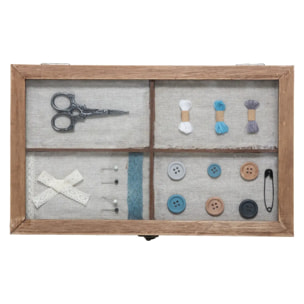 Boîte à couture "Hiver" bois 30x10cm