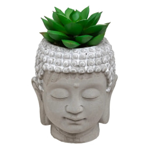 Plante artificielle "Bouddha" - pot en ciment - H12 - 5 cm