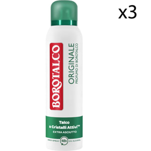 3x Borotalco Deodorante Spray con Microtalco - 3 Flaconi da 150ml