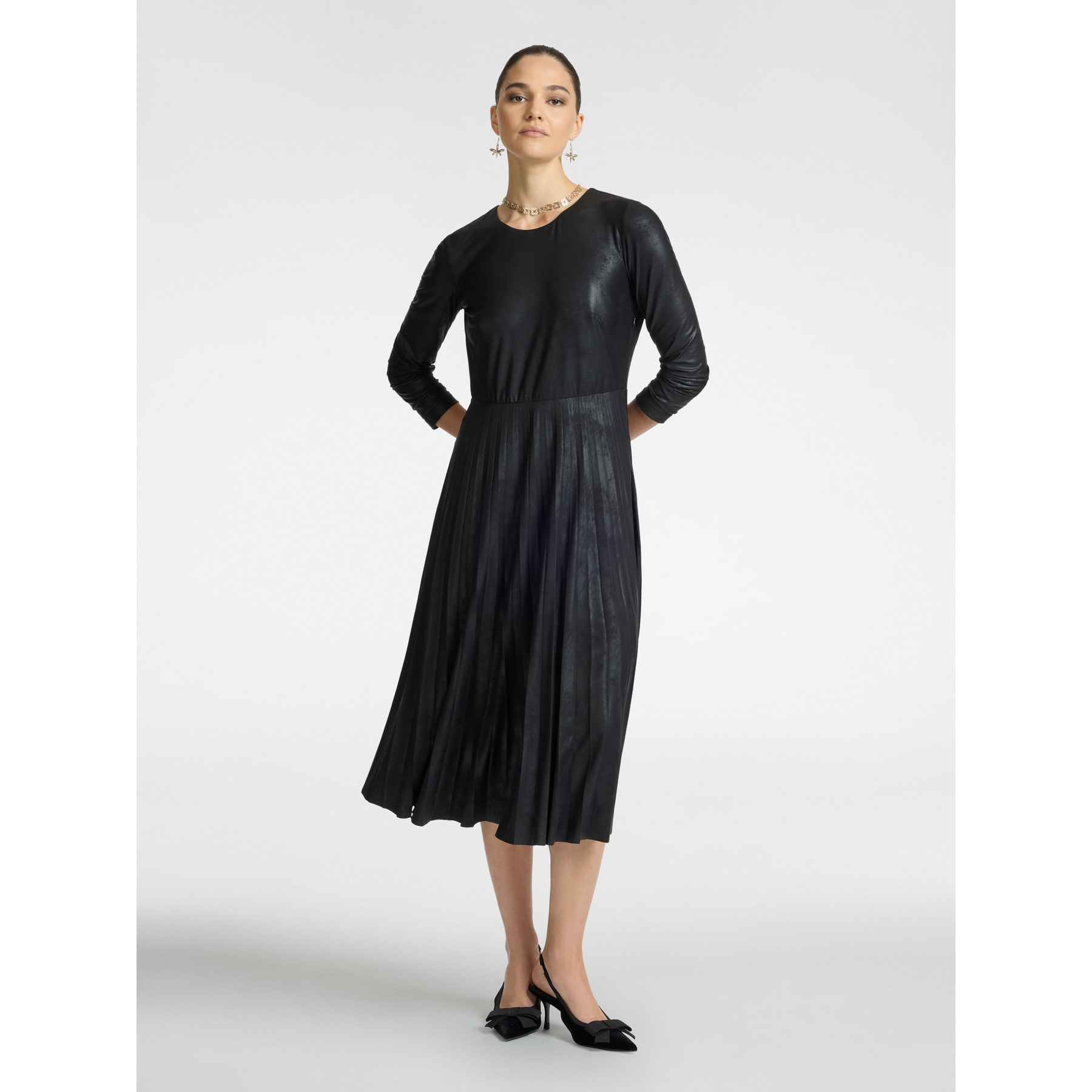 Elena Mirò - Vestido con falda plisada - Negro