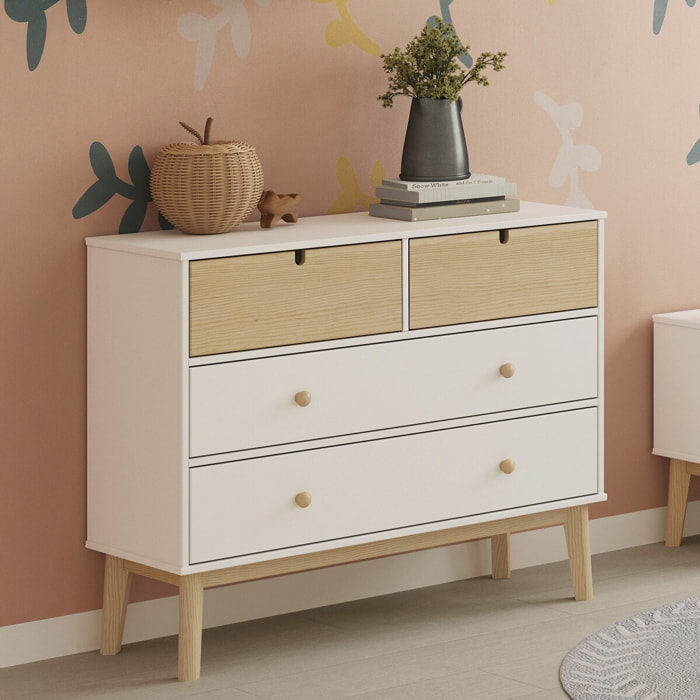 Commode enfant 4 tiroirs en bois - LUCY