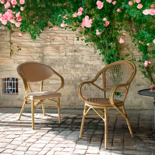 Lot de 2 fauteuils de table extérieur en rotin synthétique CAPRI