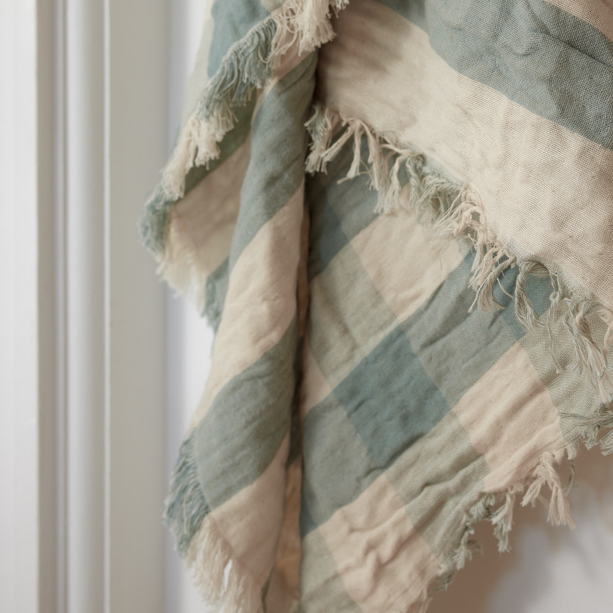 Plaid imprimé en gaze de coton, DAISY, Bleu ciel