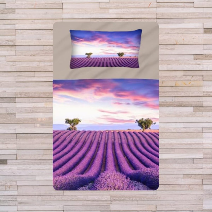 Completo lenzuola singolo in cotone con stampa alta qualità, set letto con lenzuolo sopra, sotto con angoli e federa, morbido e traspirante per pelli sensibili, colori brillanti e resistenti ai lavaggi, certificato OEKO-TEX, comfort quotidiano