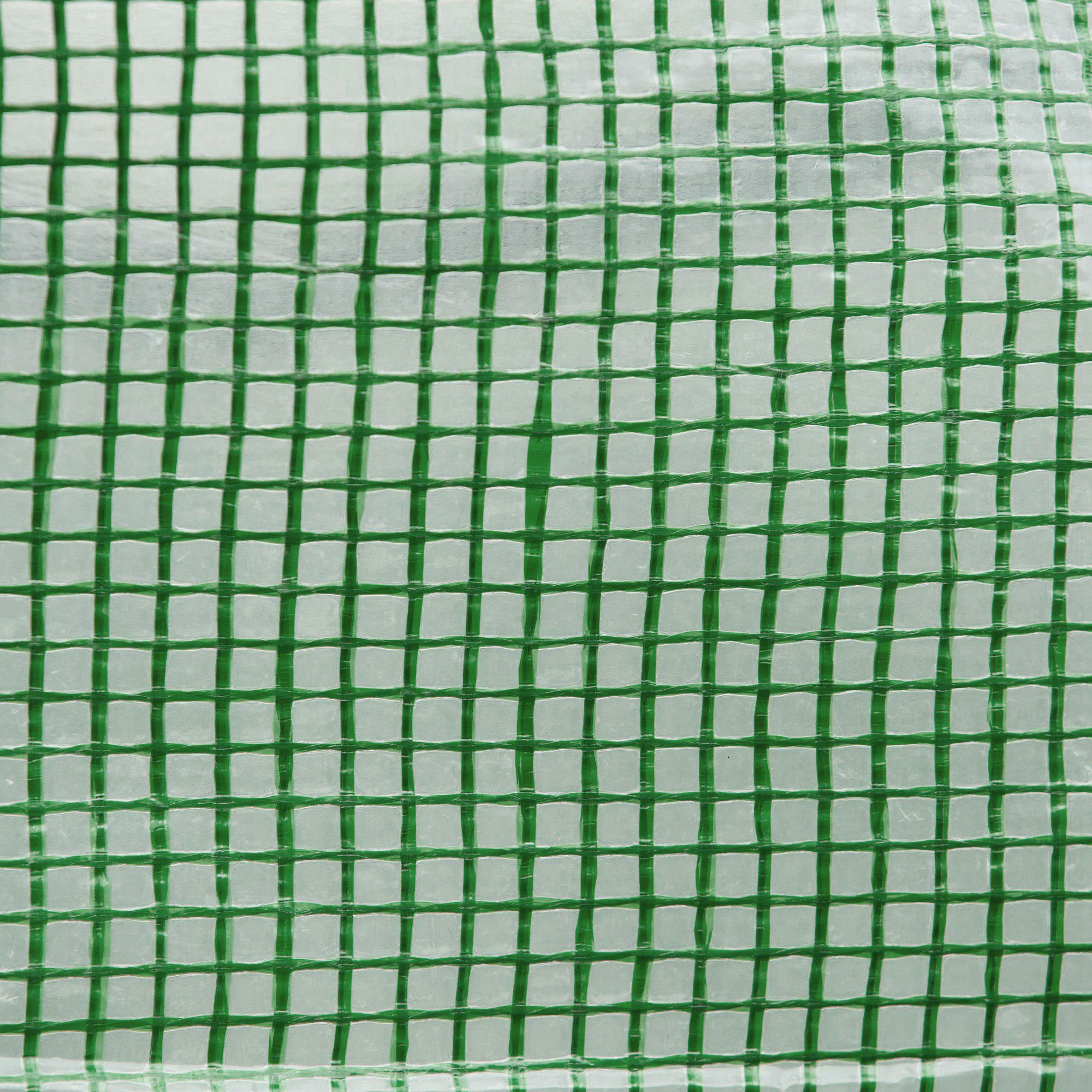 Serre tunnel 13,5 m² dim. 4,5 x 3 x 2 m - 6 fenêtres, porte zippée enroulable - acier galvanisé PE haute densité vert