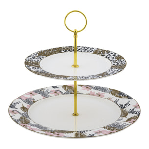 Alzata a 2 piani Togo in new bone china