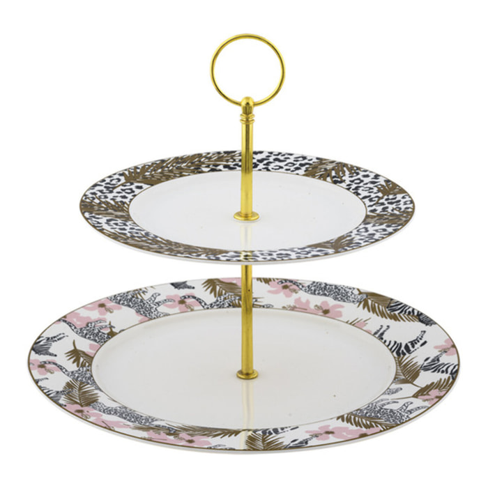 Alzata a 2 piani Togo in new bone china