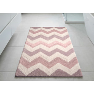 Tappeto Bagno Super Assorbente E Antiscivolo Fantasia Zig Zag Modello Corner Confetto