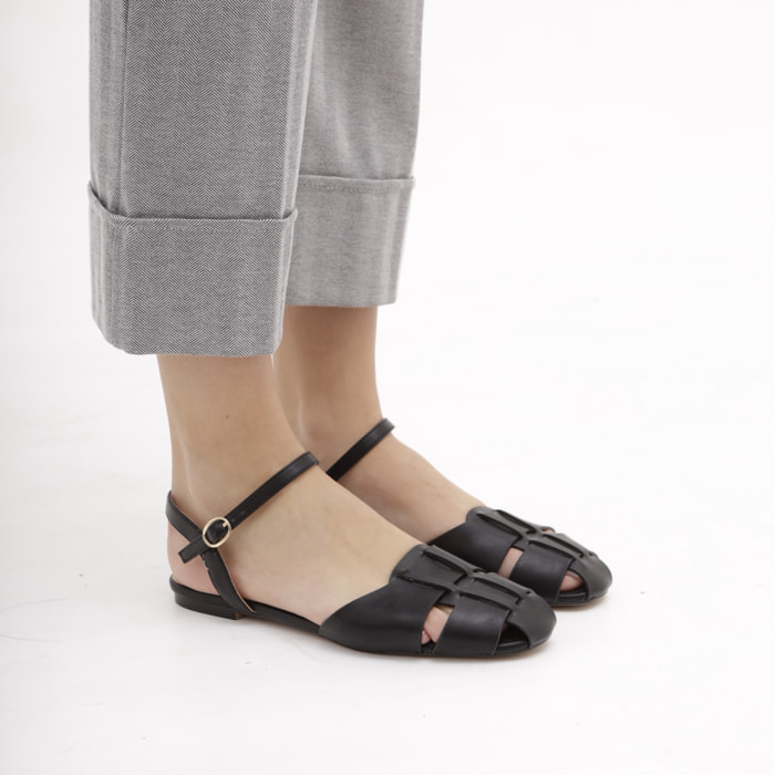 DECOLLETE' PIXIE FLAT CHOCOLA' NERO