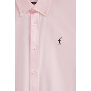 Camicia rosa regular fit con logo Rigby Go